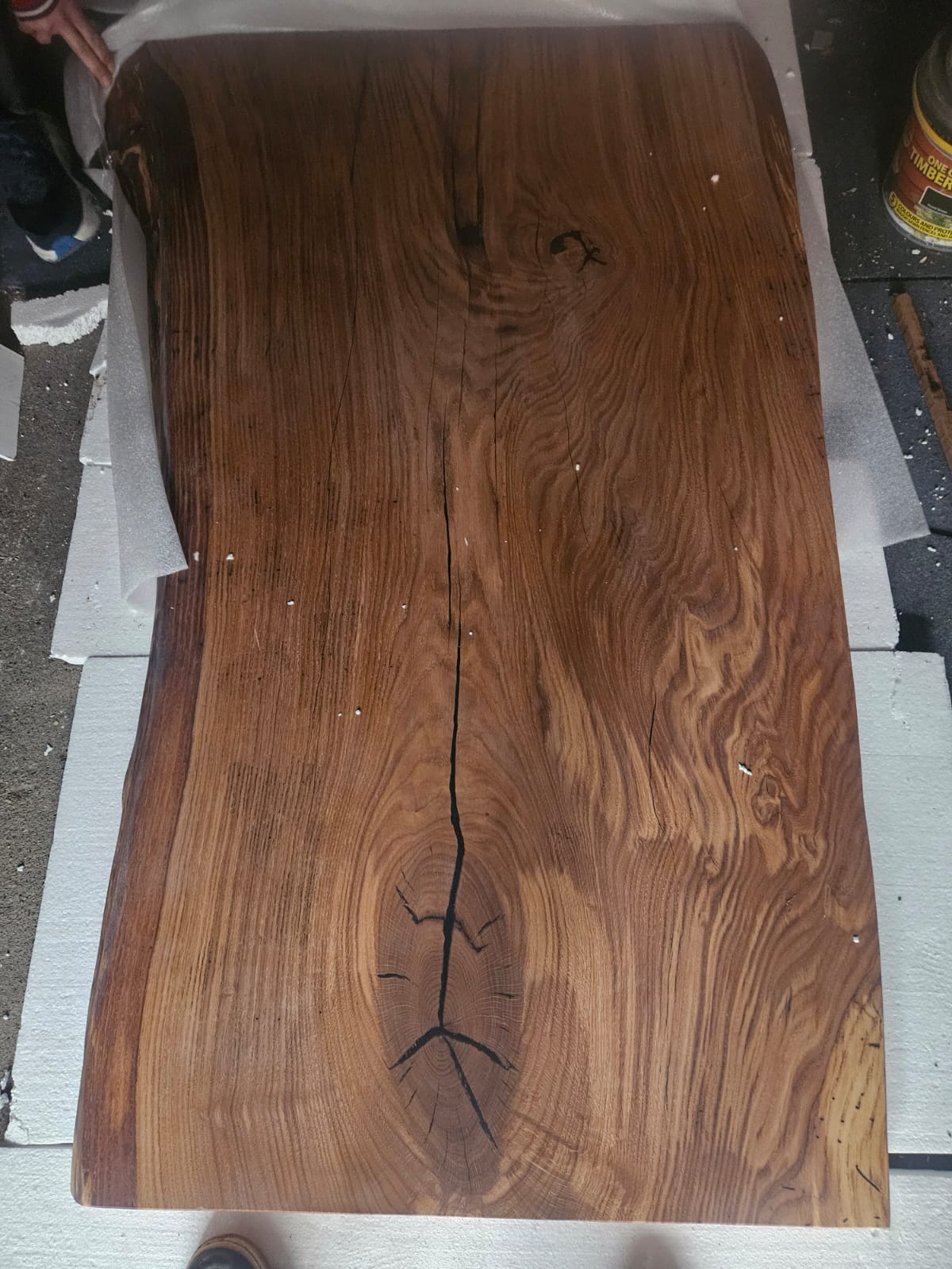 Finishing touches on live edge